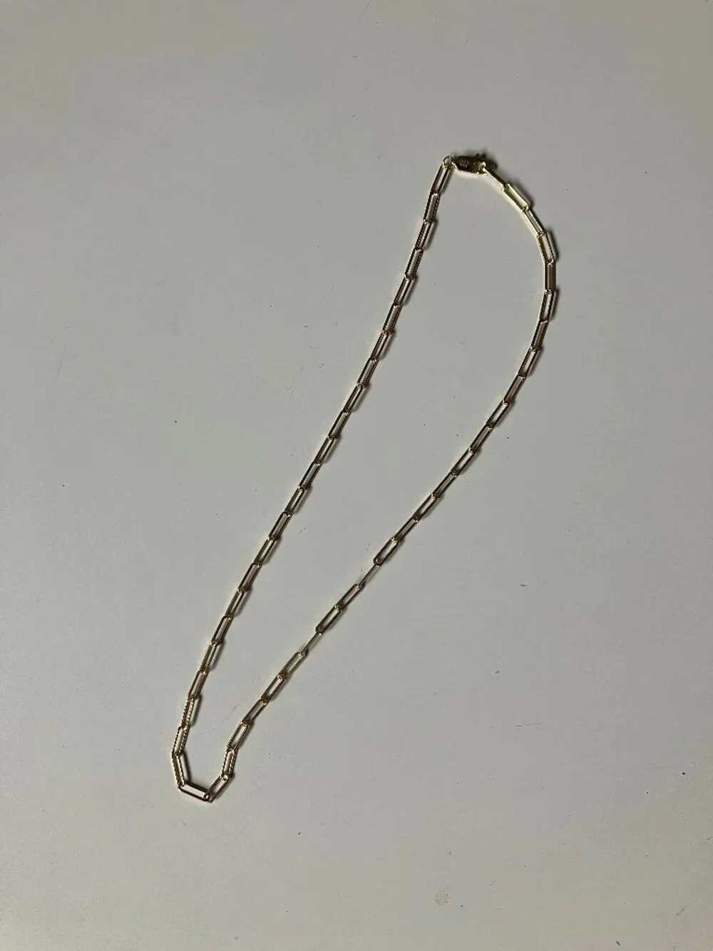 14k Gold-Plated Paperclip Chain Necklace